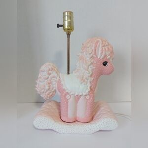 Vintage ceramic horse lamp pink nursery room works